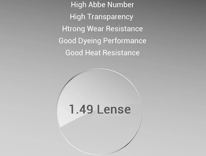 Especificación de lentes ópticas de plástico CR39 1.499 monofocales sin recubrimiento