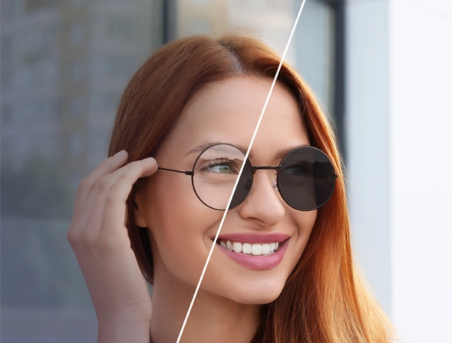 Especificación de lente óptica fotocromática antirreflejo 1.67 para protección ocular antideslumbrante